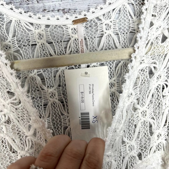 Free People White Fiesta Dress Layered Mini Tunic Dress NWT XS - Picture 3 of 4